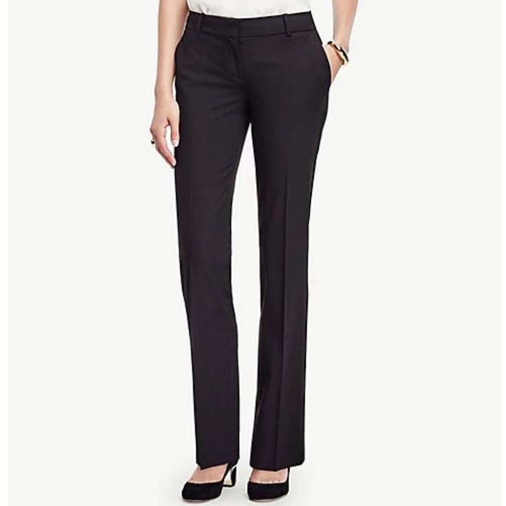 Ann Taylor Black Signature Trouser Leg Career Pant